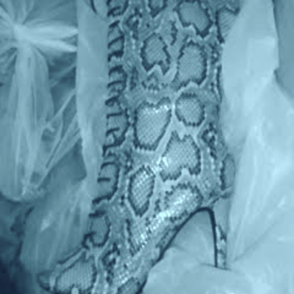 ENZO ANGIOLINI SNAKESKIN HEEL OPEN TOE BOOT & PLATFORM SHOES (Embossed)